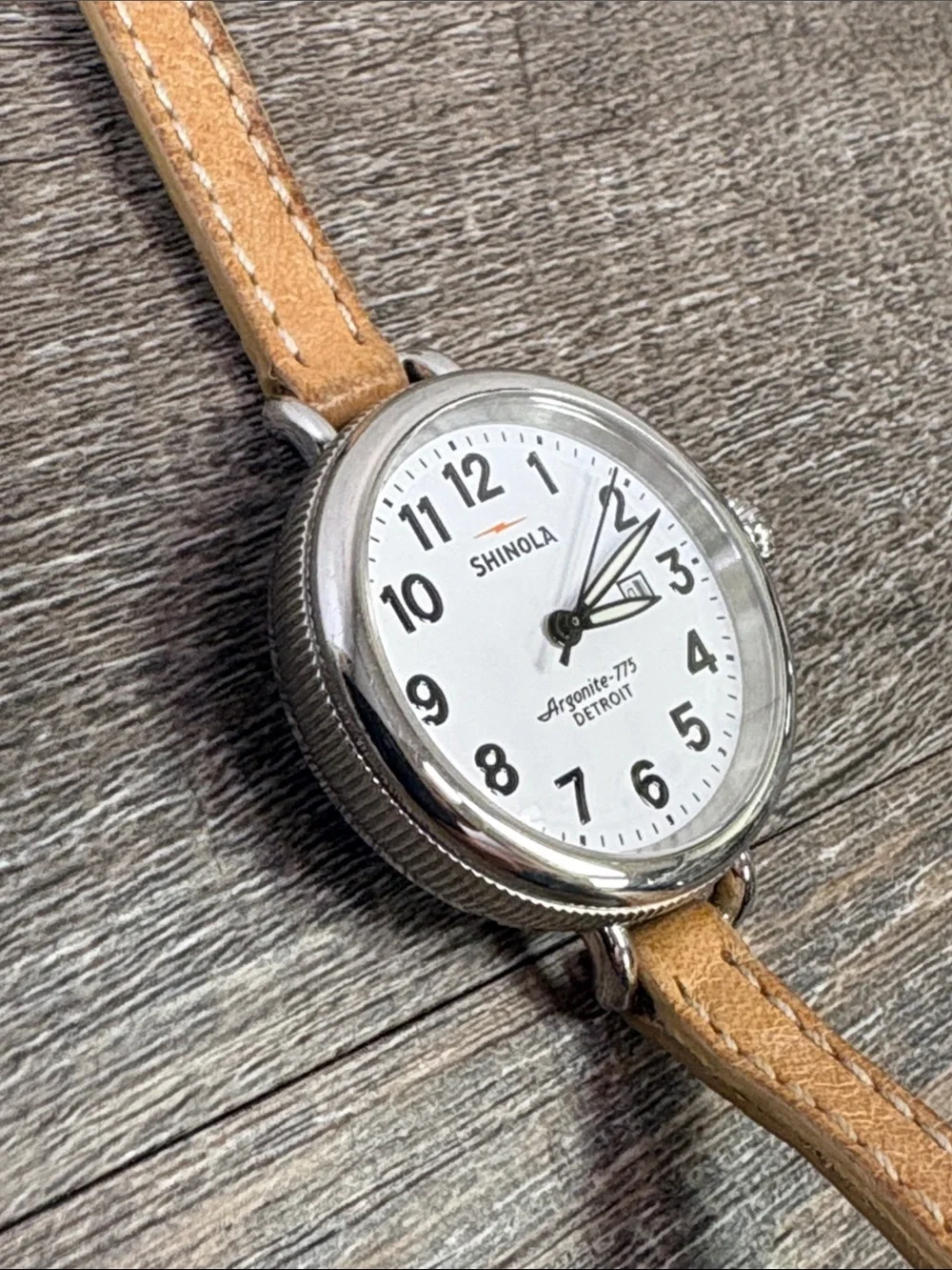 Shinola The Birdy 34mm Argonite-775 White Dial Leather Watch Women’s